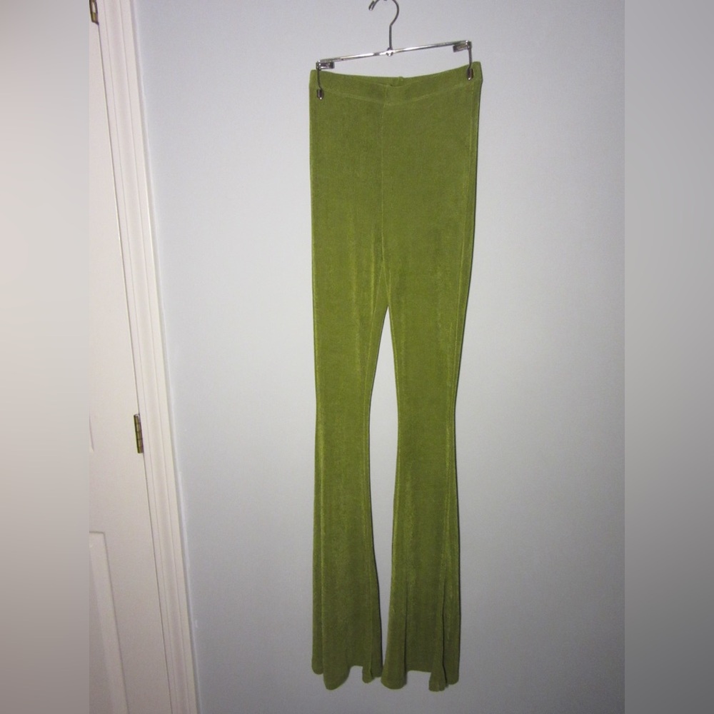 Princess Polly Lime Green Flare Pants